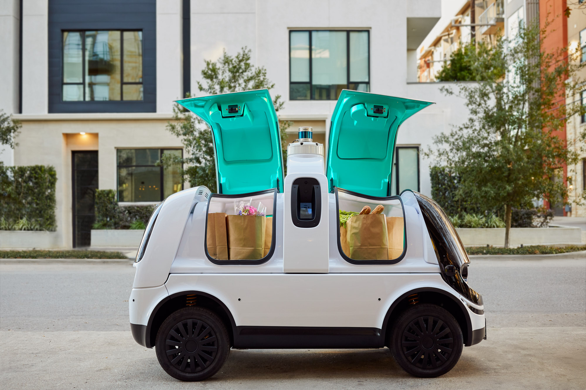 Driverless Vehicle with Open Doors | Brand Lifestyle Photography